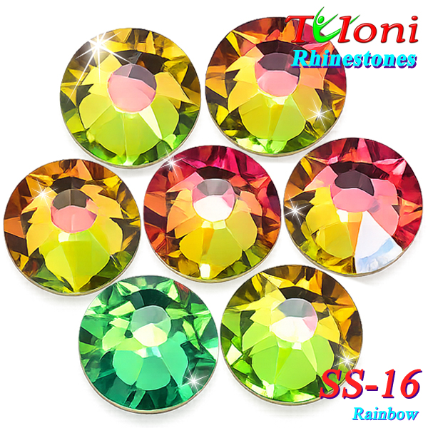Стразы Tuloni SS16 col. Rainbow 1440 pcs. No HotFix Flat Back