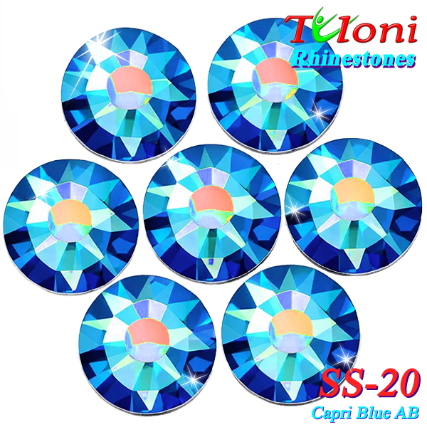 Strass Tuloni SS20 col. Capri Blue AB 1440 pcs. No HotFix Flat Back