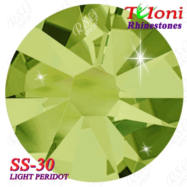 Strass Tuloni SS30 col. Light Peridot 288 mod. Stile HotFix Flat Back Strass Tuloni SS30 col. Light Peridot 288 mod. Stile HotFix Flat Back