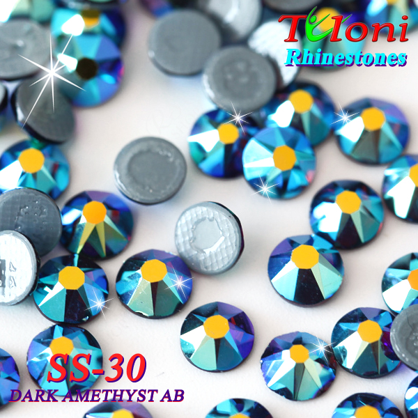 Стразы Tuloni SS30 col. Dark Amethyst AB 288 mod. Stile HotFix Flat Back