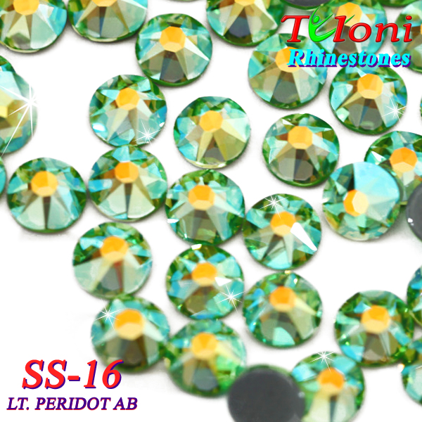 Rhinestones Tuloni SS16 col. Lt. Peridot AB 1440 mod. Stile HotFix