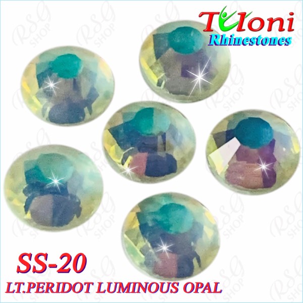 Rhinestones Tuloni SS20 col. Lt.Peridot Luminous Opal 1440 pcs. No HotFix