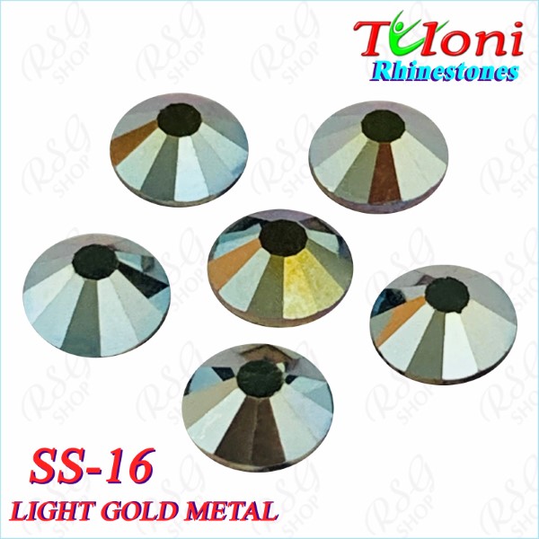 Стразы Tuloni SS16 col. Light Gold Metal 1440 pcs. No HotFix