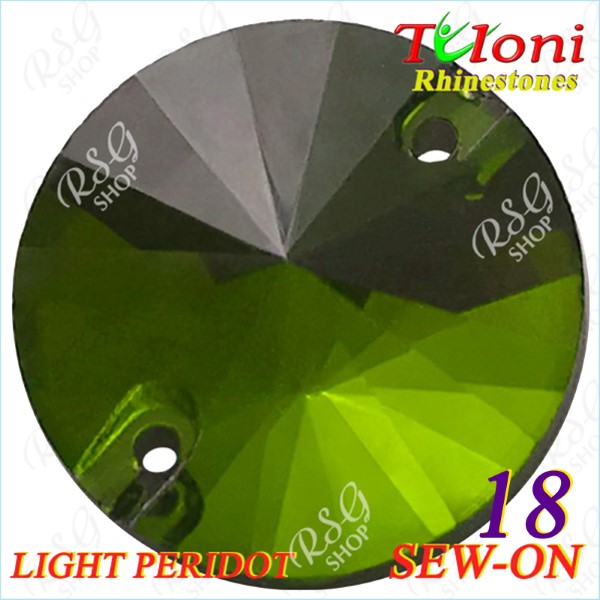 Strass Tuloni 10 pcs Light Peridot 18 Round Sew-On Flat Back Strass Tuloni 10 pcs Light Peridot 18 Round Sew-On Flat Back