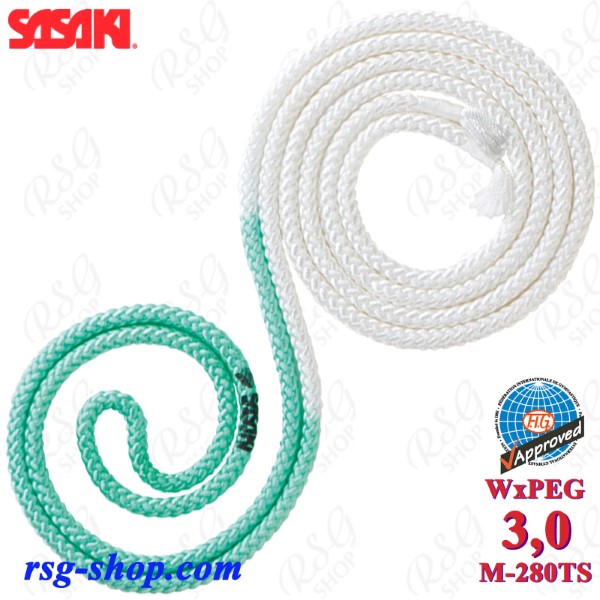 Rope Sasaki M-280TS WxPEG 3m col. White x PeppermintGreen FIG