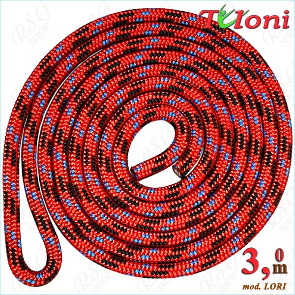 Competition Rope Tuloni 3m mod. Lori Multi-col. Red-Black-Blue Art. T1210