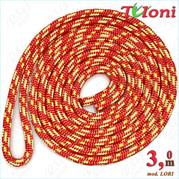 Competition Rope Tuloni 3m mod. Lori Multi-col. Red-Lemon-Yellow Art. T1209