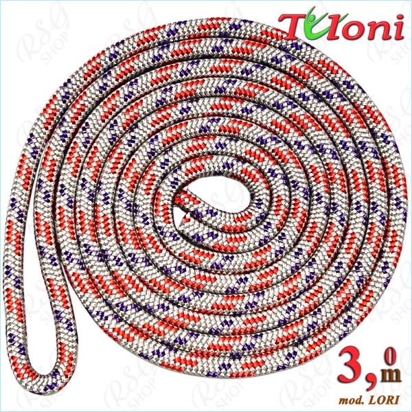 Competition Rope Tuloni 3m mod. Lori Multi-col. Silver-Red-Purple Art. T1213