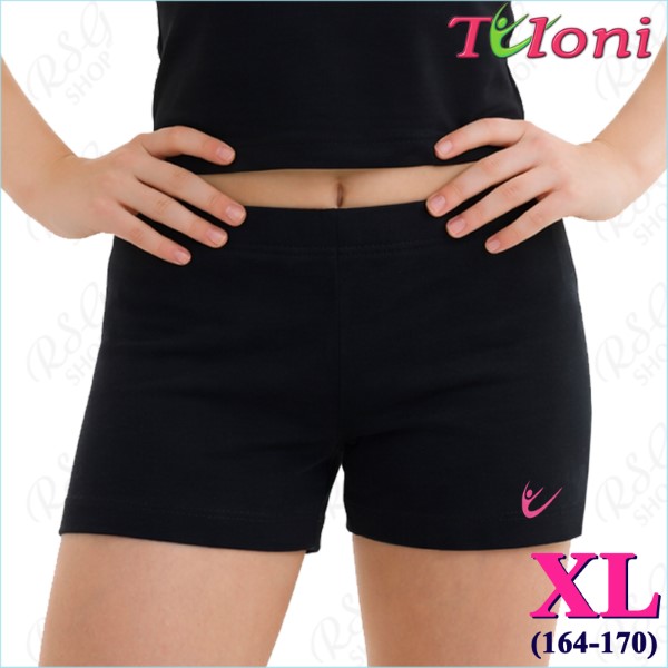 Kurzhose Tuloni mod. SH08L Logo s. XL (164-170) col. Black SH08LP-BXL