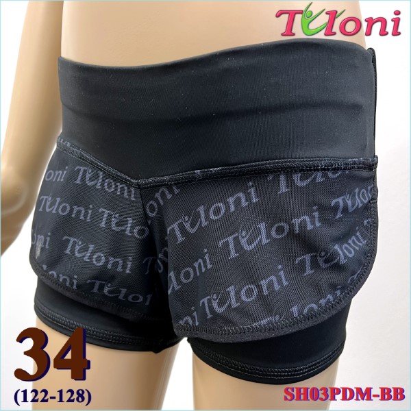 Doppelte Kurzhose Tuloni Netz SH03 Gr. 34 (122-128) Black SH03PDM-BB34