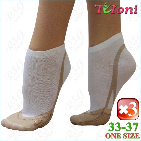 3 x RSG Socken-Kappen Tuloni Logo One-Size 33-37 col. White THS1096-3W