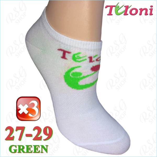 3er Socken-Set Tuloni Logo s. 1 (27-29) col. White-Green Art. T0973-3G1