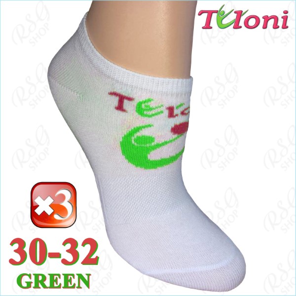 3er Socken-Set Tuloni Logo s. 2 (30-32) col. White-Green Art. T0973-3G2