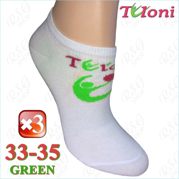 3 x Носки Tuloni Logo s. 3 (33-35) col. White-Green Art. T0973-3G3