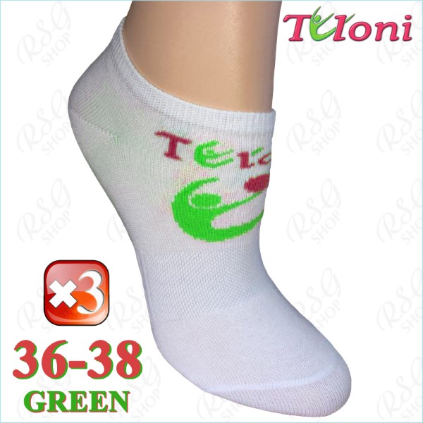 3er Socken-Set Tuloni Logo s. 4 (36-38) col. White-Green Art. T0973-3G4