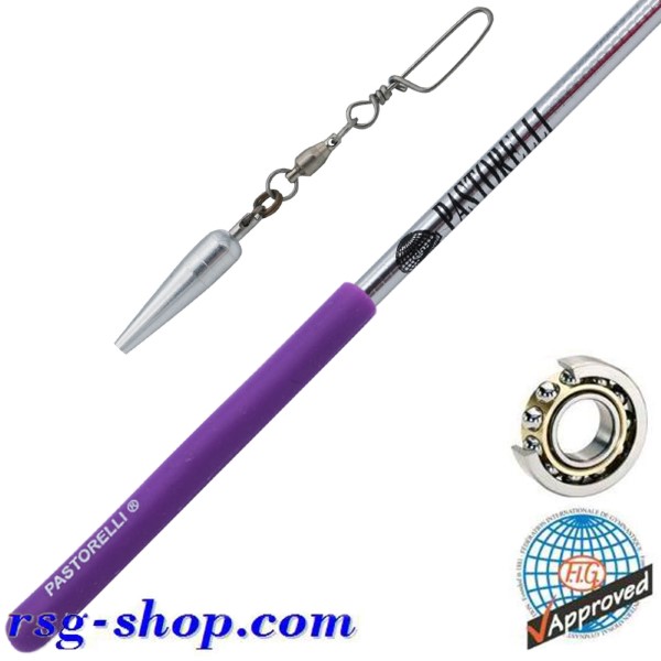 Палочка 60 см Pastorelli Mirror Rotator Silver Grip Lilac FIG 04538