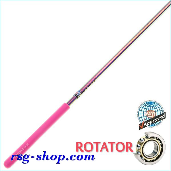 Stab 60cm Pastorelli mod. Rotator-Laser col. Rosa-Violet grip Rosa FIG 03895