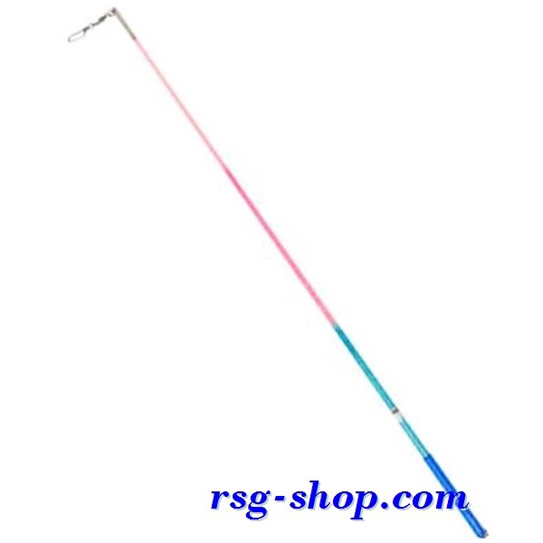 Stab 60cm Glitter Smeraldo-Rosa Griff Blau FIG Art. 02239