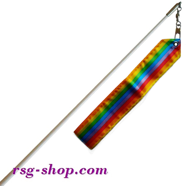 Weißer Stab 60cm & Band 5m in Rainbow-1 incl. Griff Art. T0048