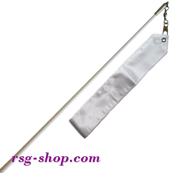 White Stick 60cm & Ribbon 5m col. White incl. Grip T0039