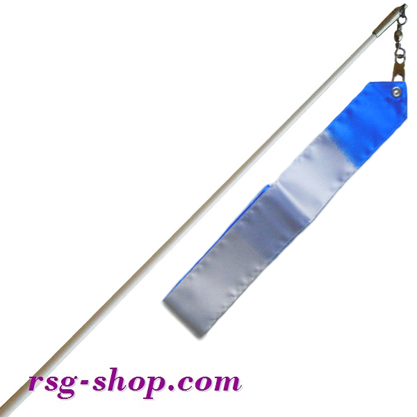 Белая палочка 60см с грифом и лентой 6м White-Blue T0063