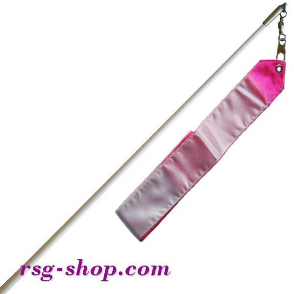 Белая палочка 60см с грифом и лентой 6м White-Pink T0062