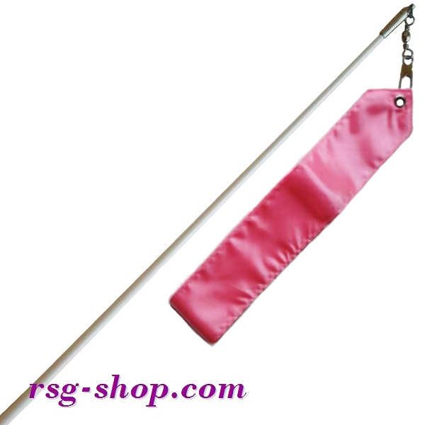 Белая палочка 60см с грифом и лентой 6м Pink T0032