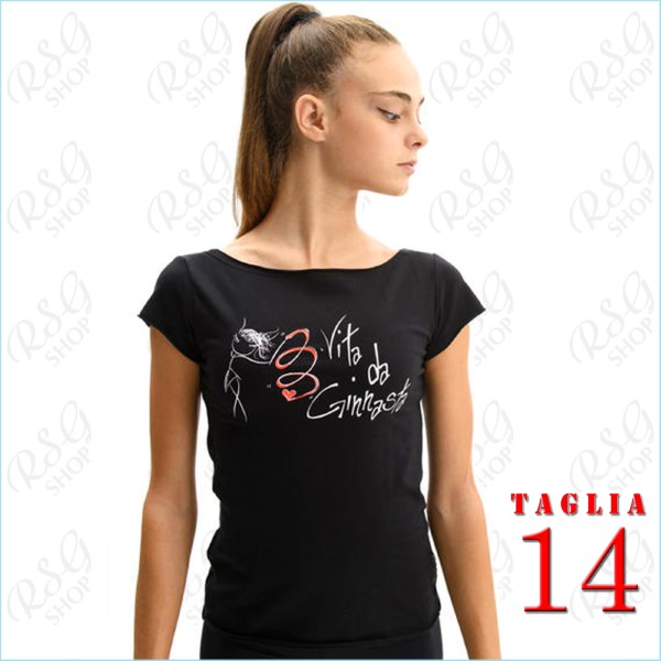 T-Shirt Pastorelli Vita da Ginnasta, Ribbon Gr. 14 col. Black 04620