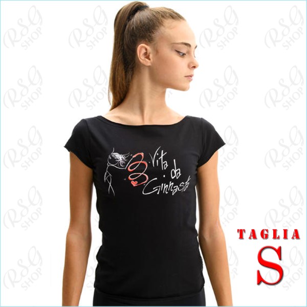 T-Shirt Pastorelli Vita da Ginnasta, Ribbon Gr. S col. Black 04621