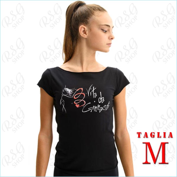 T-Shirt Pastorelli Vita da Ginnasta, Ribbon Gr. M col. Black 04622
