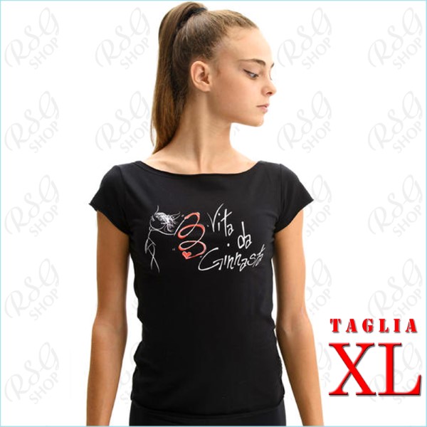 T-Shirt Pastorelli Vita da Ginnasta, Ribbon Gr. XL col. Black 04624