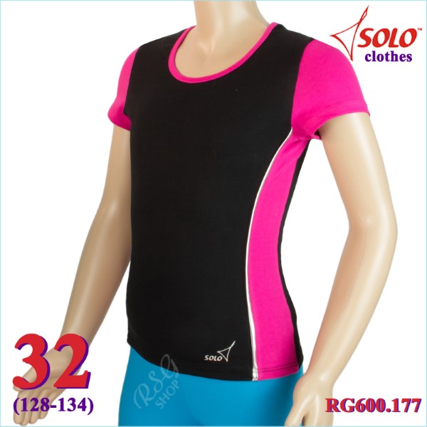 T-Shirt Solo s. 32 (128-134) col. Black-Fuchsia RG600.177-32