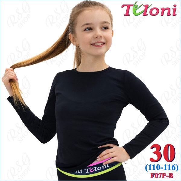 Langärmliges T-Shirt Tuloni mod. F-07 Gr. 30 (110-116) col. Black Art. F07P-B30