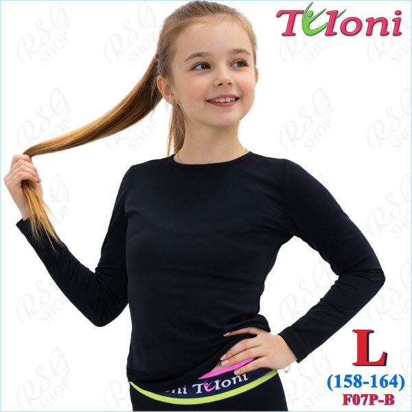 Long Sleeve T-Shirt Tuloni mod. F07 s. L (158-164) col. Black Art. F07P-BL