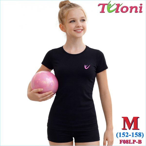 T-Shirt Tuloni mod. F08L Logo Gr. M (152-158) col. Black Art. F08LP-BM
