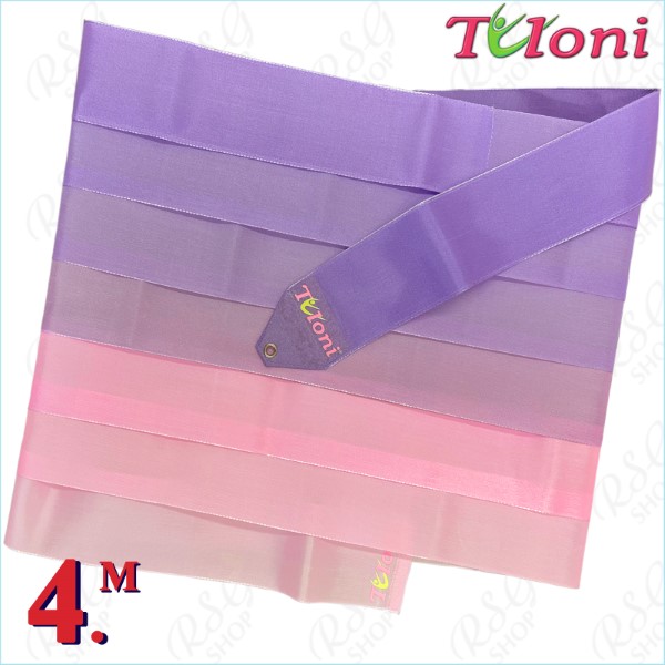 Multicolored ribbon Tuloni 4m Bi-col. Purple-Light Pink T1185.BI4-PPxLP