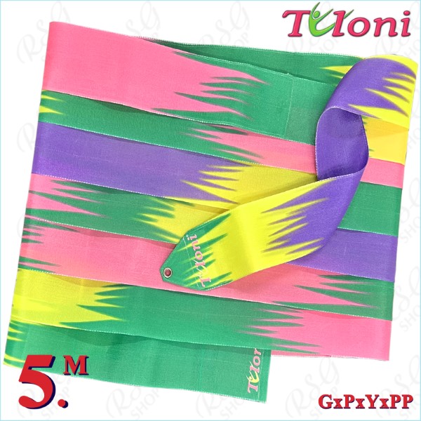 Лента Tuloni 5m mod. Zig-Zag col. Green-Pink-Yellow-Purple T1187.ZG5