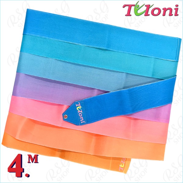 Multicolored ribbon Tuloni 4m col. Lt.Blue-Pink-Orange T1237.GR4-LIBUxPxO