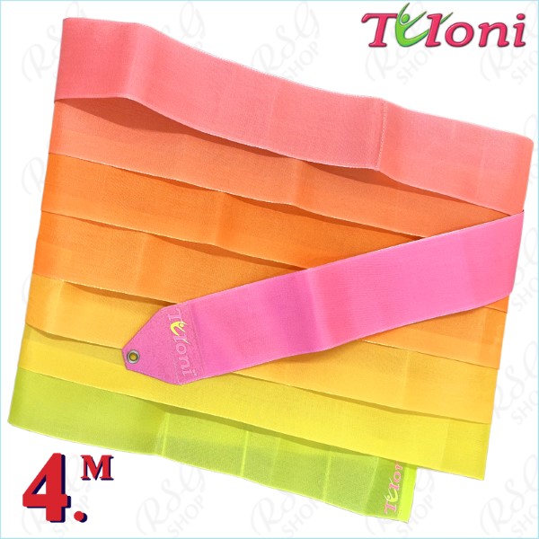 Multicolored ribbon Tuloni 4m col. Pink-Orange-Yellow T1237.GR4-PxOxY