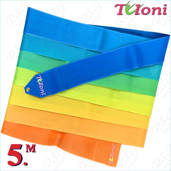 Multicolored ribbon Tuloni 5m col. Blue-Green-Orange T1237.GR5-BUxGxO