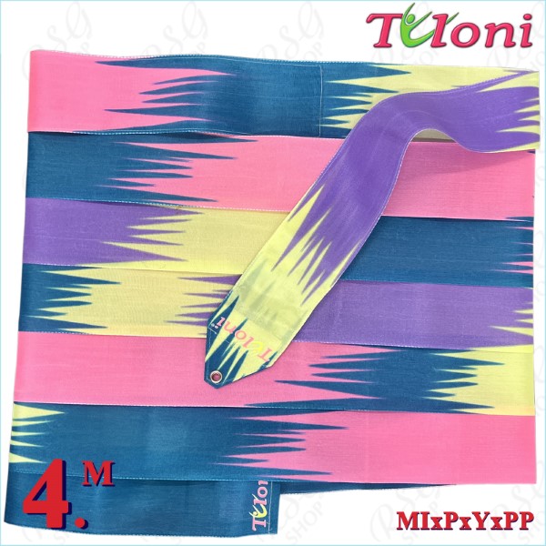 Band Tuloni 4m mod. Zig-Zag col. Mint-Pink-Yellow-Purple T1301.ZG4