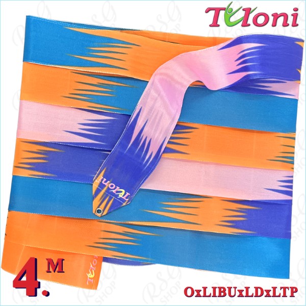 Band Tuloni 4m mod. Zig-Zag col. Orange-Lt.Blue-Lilac-Lt.Pink T1302.ZG4