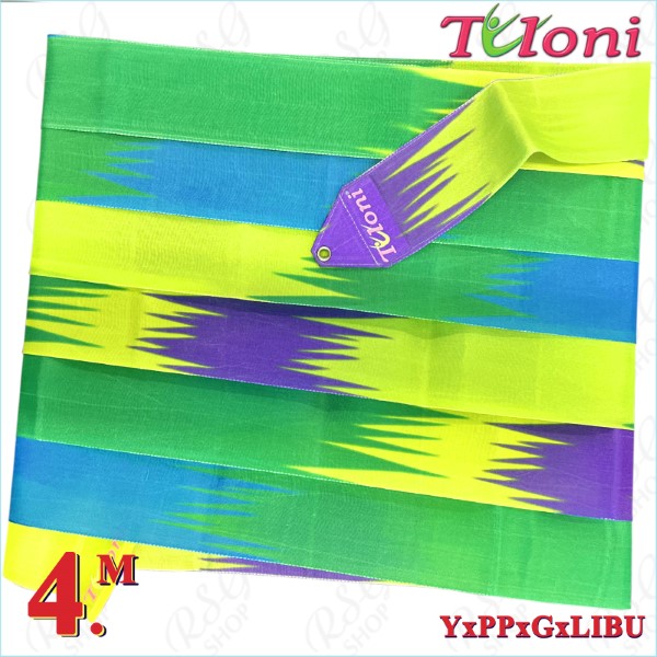 Band Tuloni 4m mod. Zig-Zag col. Yellow-Purple-Green-Lt.Blue T1303.ZG4
