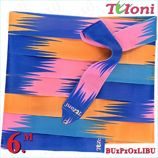 Ribbon Tuloni 6m mod. Zig-Zag col. Blue-Pink-Orange-Lt.Blue T1311.ZG6