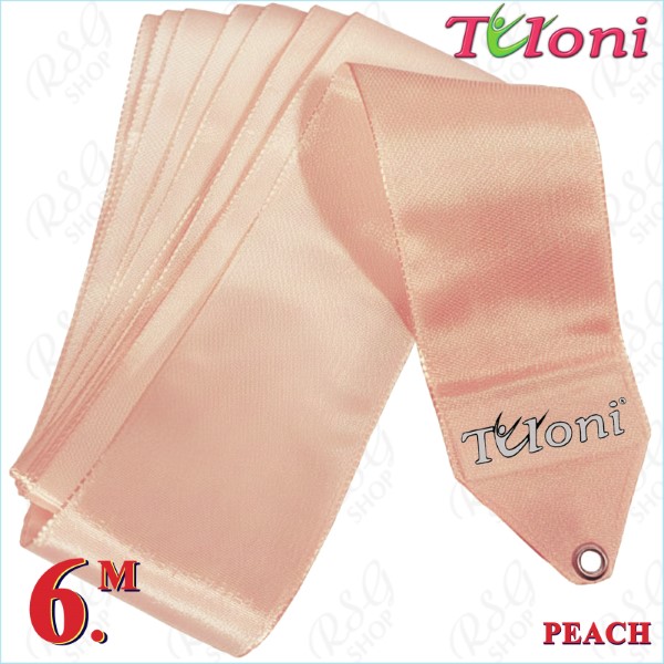Ribbon Tuloni 6m mod. One-Color col. Peach T1431.ON6-PCH