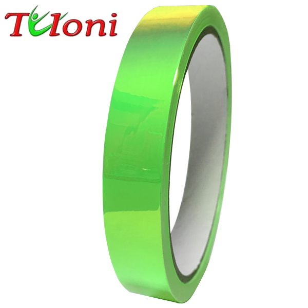 Holographic Tape Tuloni 1,5cm x 33m col. Neon Green T0961