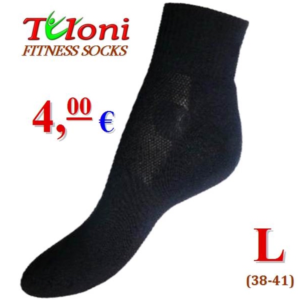 3 x Paar Multifunk. Fitness Socken Tuloni Black L (38-41) T0995L