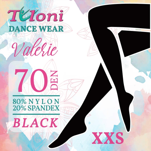 Колготы балетные Tuloni Микрофибра 70-D XXS Black T04004XXS