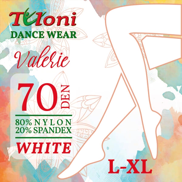 Колготы балетные Tuloni Микрофибра 70-D L-XL White T04005LXL