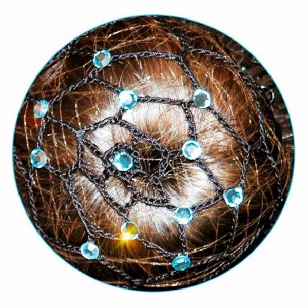 Elastic hair net Pastorelli Nero Chignon Aquamarine Art. 00636
